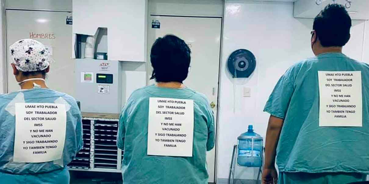 Manifestación virtual personal del IMSS no ha sido vacunado