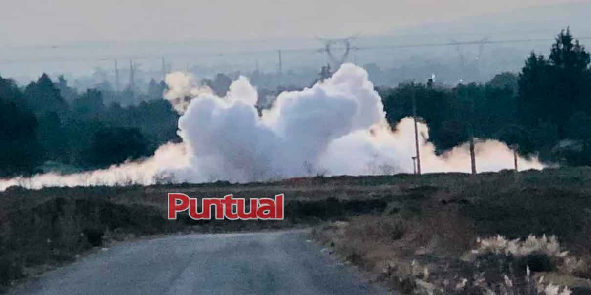 Toma clandestina provoca peligrosa fuga de gas en Texmelucan