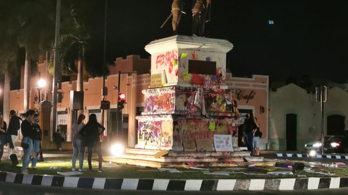 Dañan monumentos feministas yucatecas