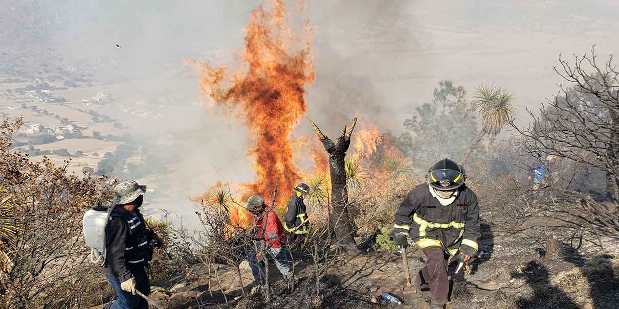 Aún sin control el incendio forestal de Tetela de Ocampo; ya acabó con 348 hactáreas