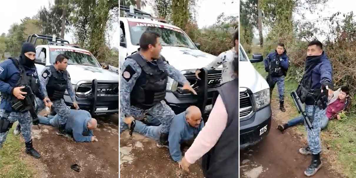 “Peligroso abuelito” es sometido por uniformados de Huauchinango, Puebla
