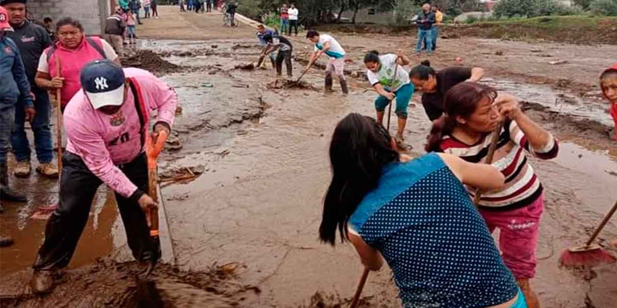 Tromba deja afectaciones y calles inundadas en Ciudad Serdán, Puebla