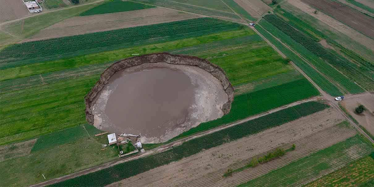 Habitantes de Coronango rechazan parque donde está el socavón