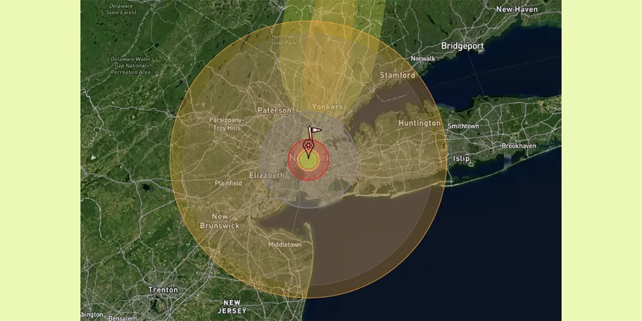 ¿Qué pasaría si una bomba nuclear detonara cerca de ti? Un mapa lo muestra