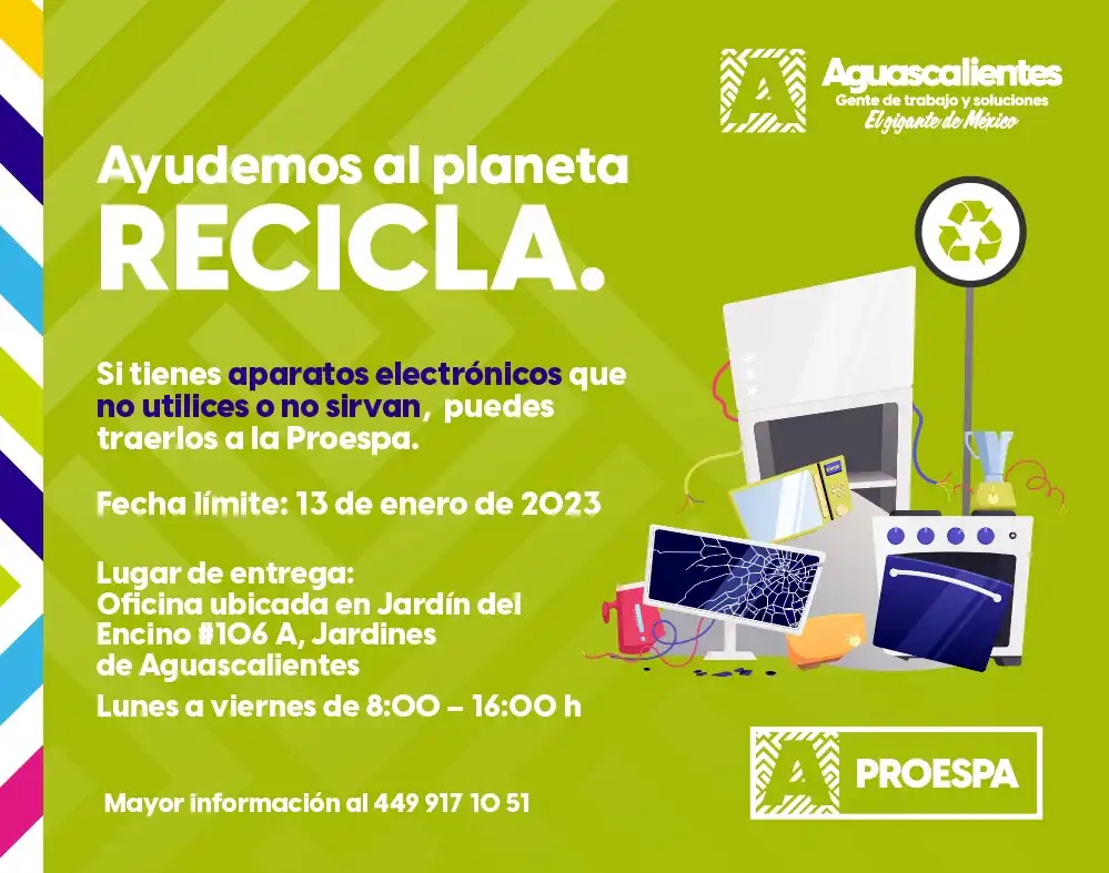 PROESPA inicia campaña de acopio de aparatos electrónicos en desuso