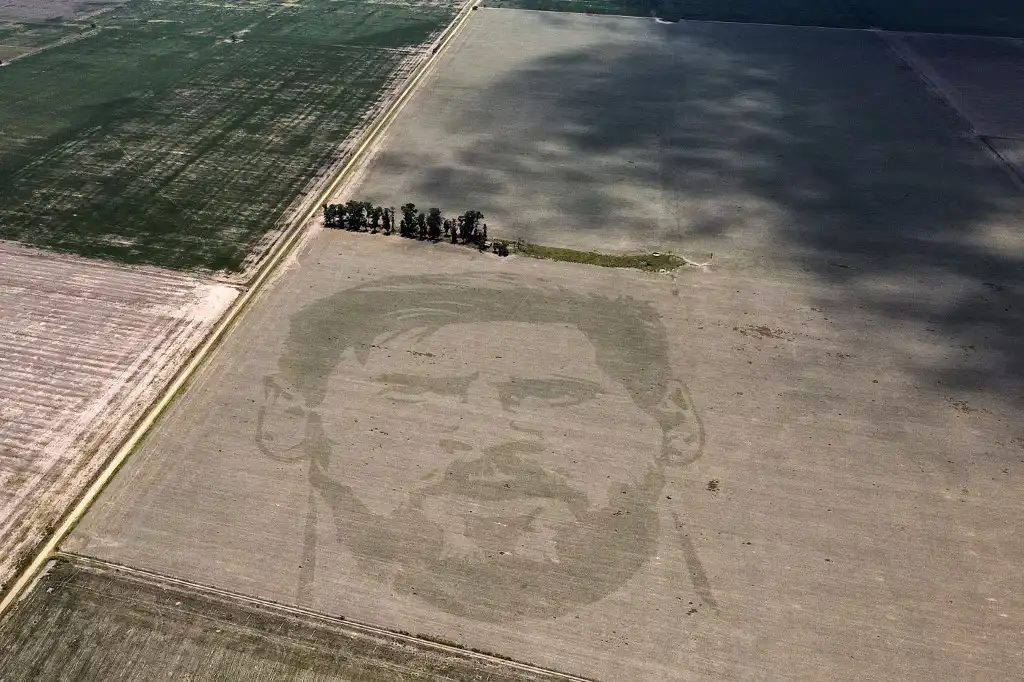 Argentina: imágenes en campos de cultivo, un nuevo homenaje a Lionel Messi