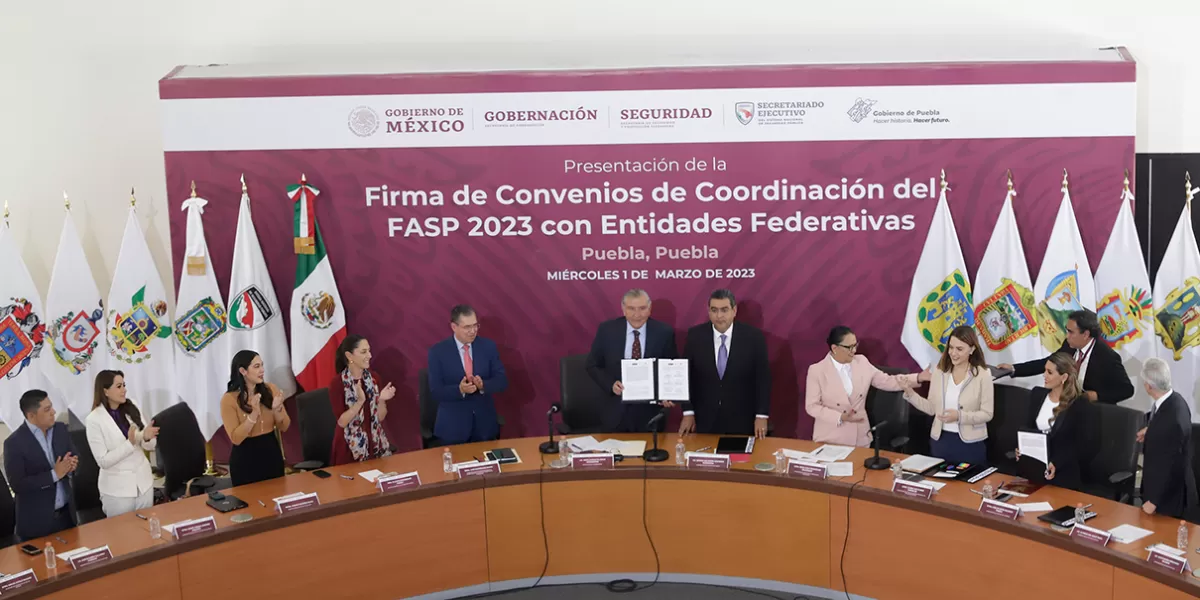 Puebla recibe 287.1 mdp por el convenio federal en materia de seguridad