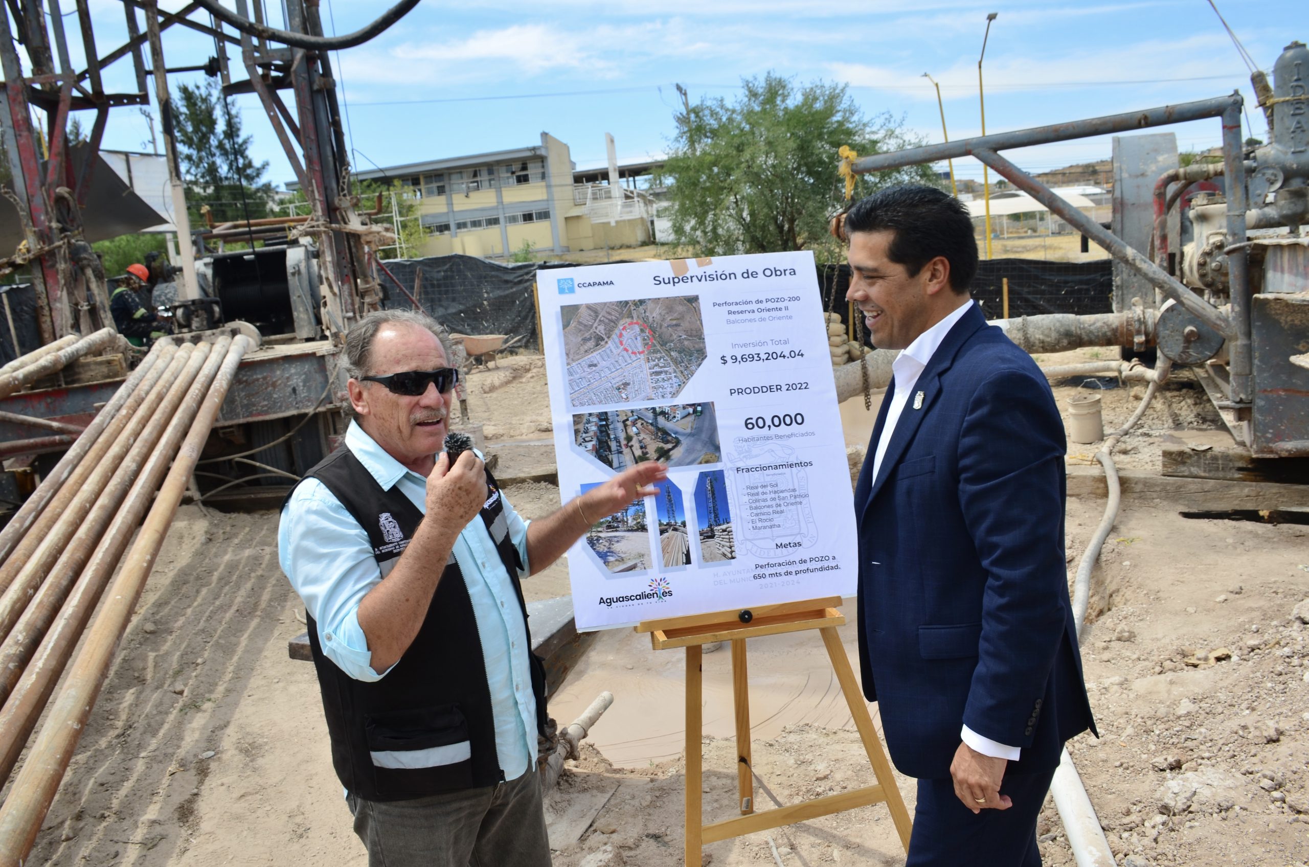 Supervisan perforación de un nuevo pozo en el fraccionamiento Balcones de Oriente