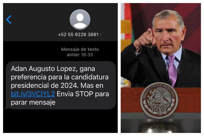 Desde al menos tres números telefónicos se enviaron mensajes que aseguran que el secretario de Gobernación sube posiciones en la carrera presidencial.