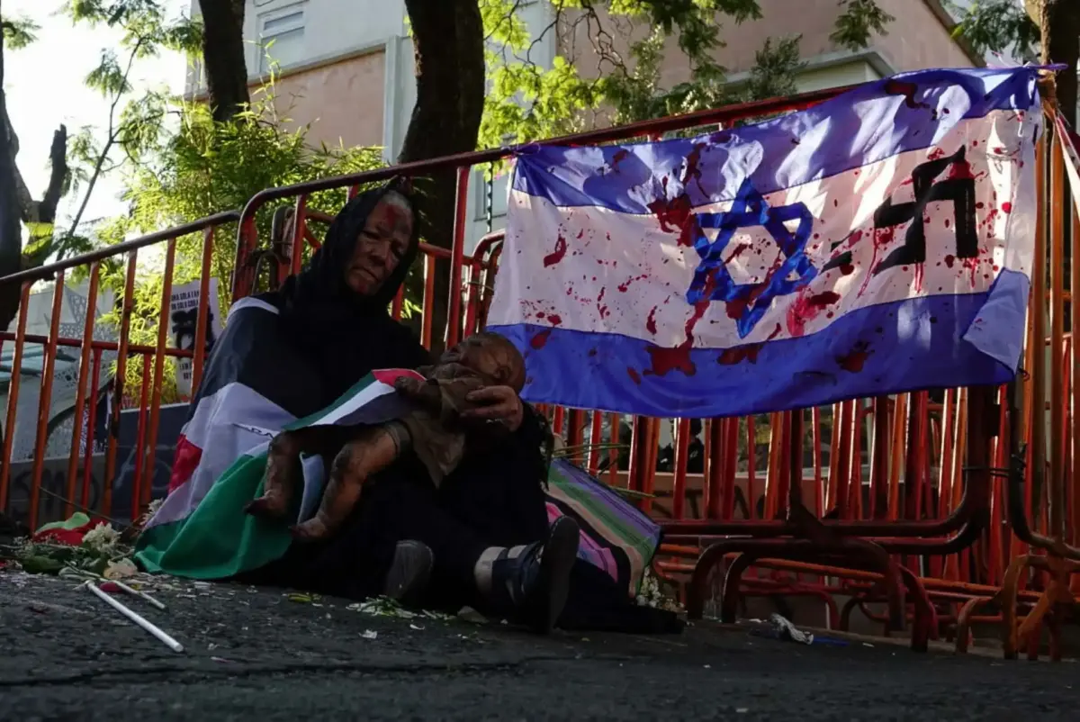 Protesta en la embajada de Israel en México