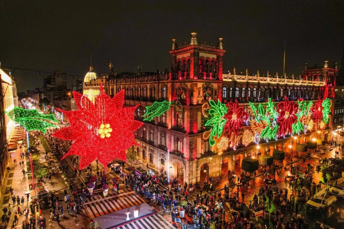 Luces navideñas zócalo