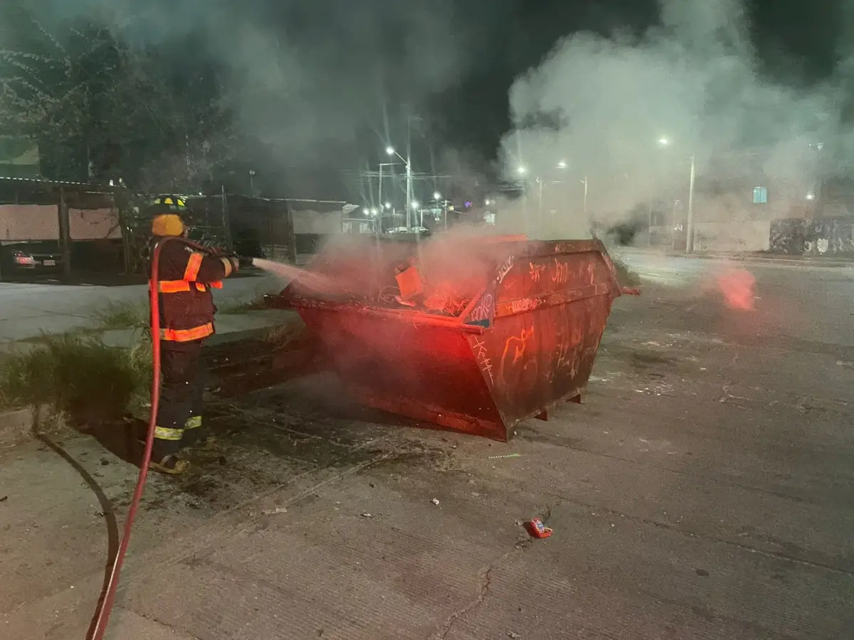 Contenedor incendiado