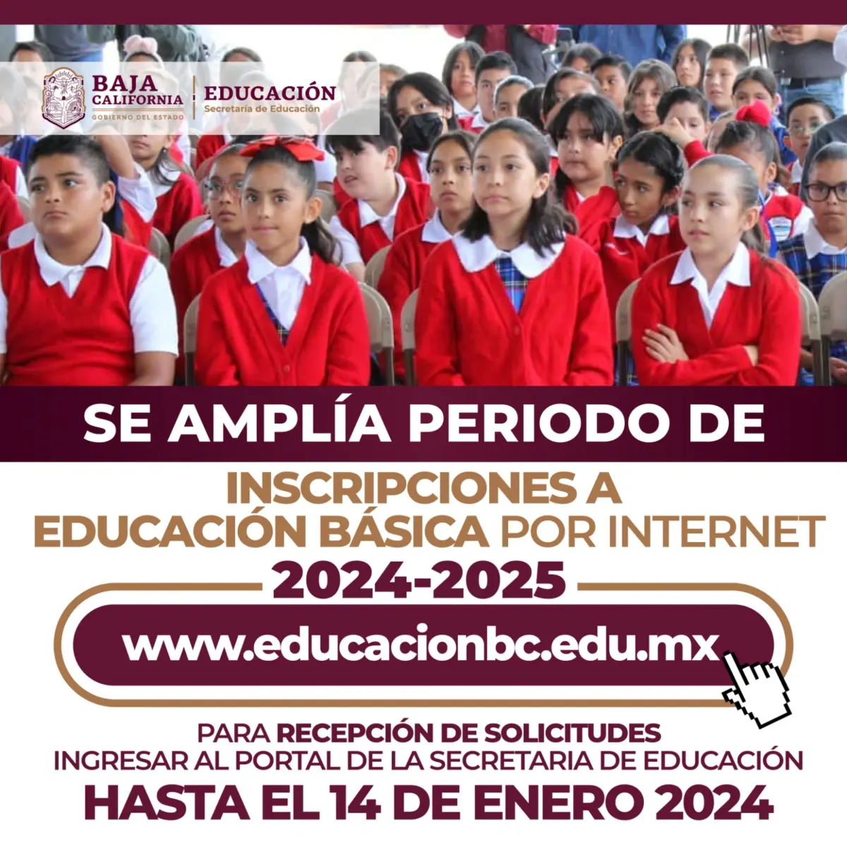 Anuncia secretaría de educación ampliación del periodo de registro de solicitudes de inscripción en educación básica para clico escolar 2024-2025