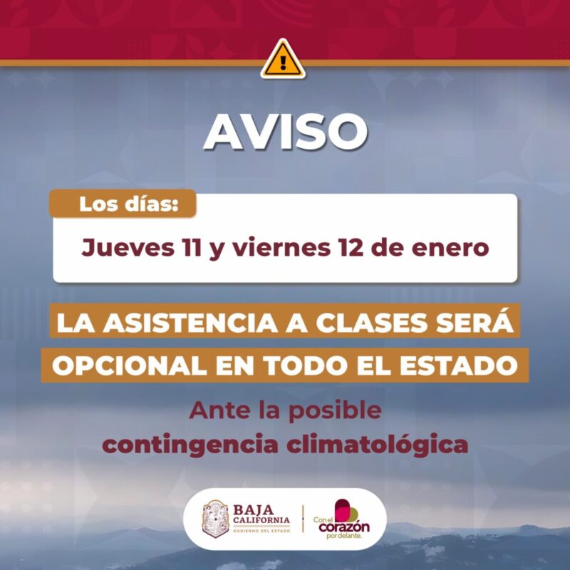 Regresan a clases de manera opcional en educación básica en Baja California este jueves