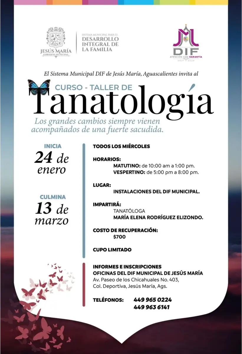 Invita Ayuntamiento de Jesús María a curso de tanatología