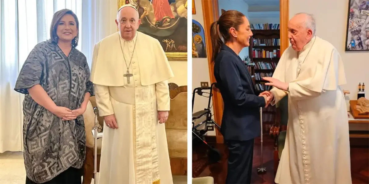 Sheinbaum y Gálvez papa Francisco
