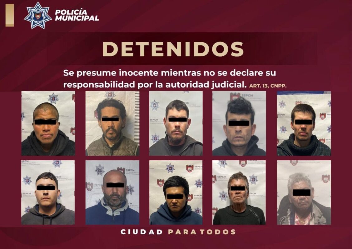 Policía municipal captura a diez personas y decomisa 9 armas en un fin de semana