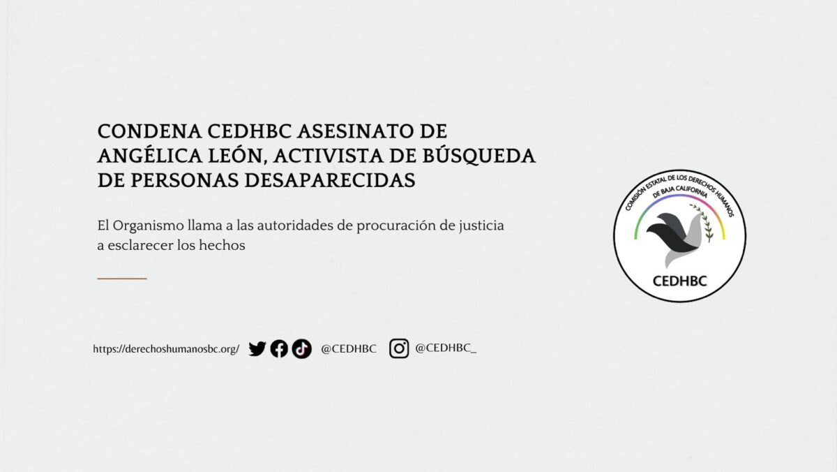 CEDHBC Condena Asesinato de Activista Angelita León