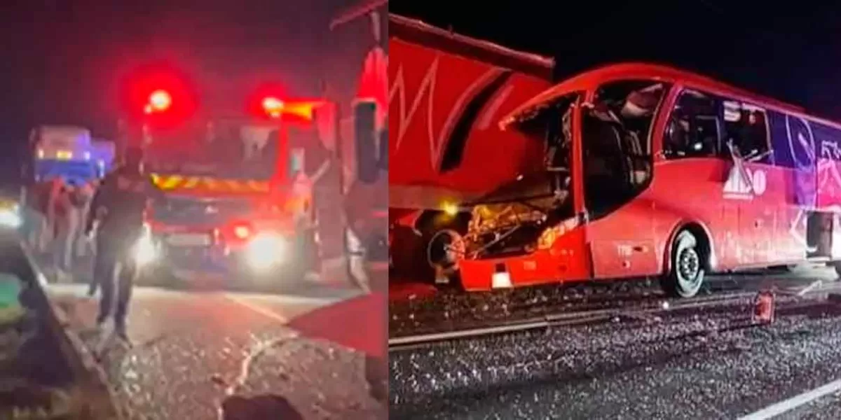 Autobús AUDI choca tráiler