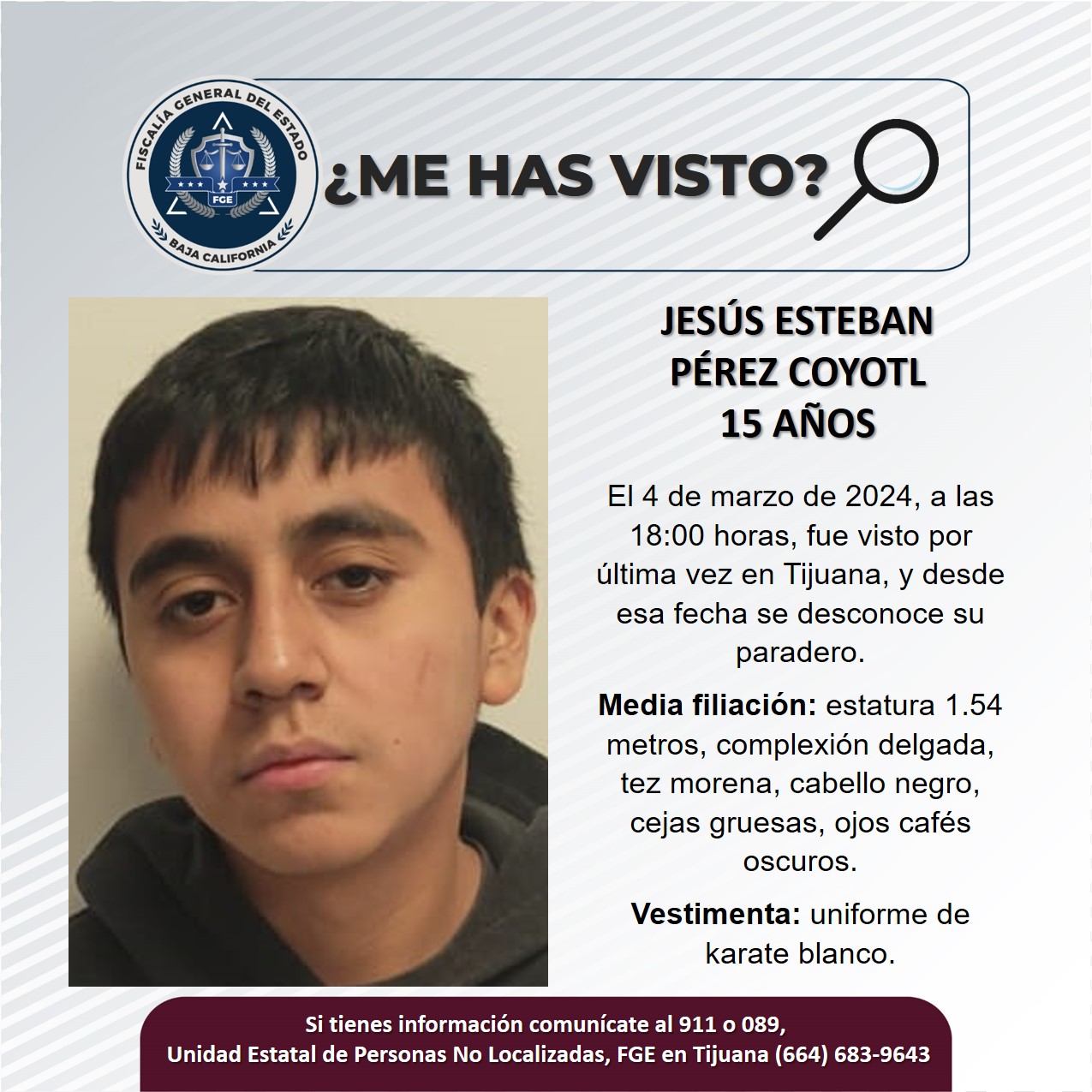 Pesquisa de Jesus Esteban Pérez Coyotl de 15 años de edad