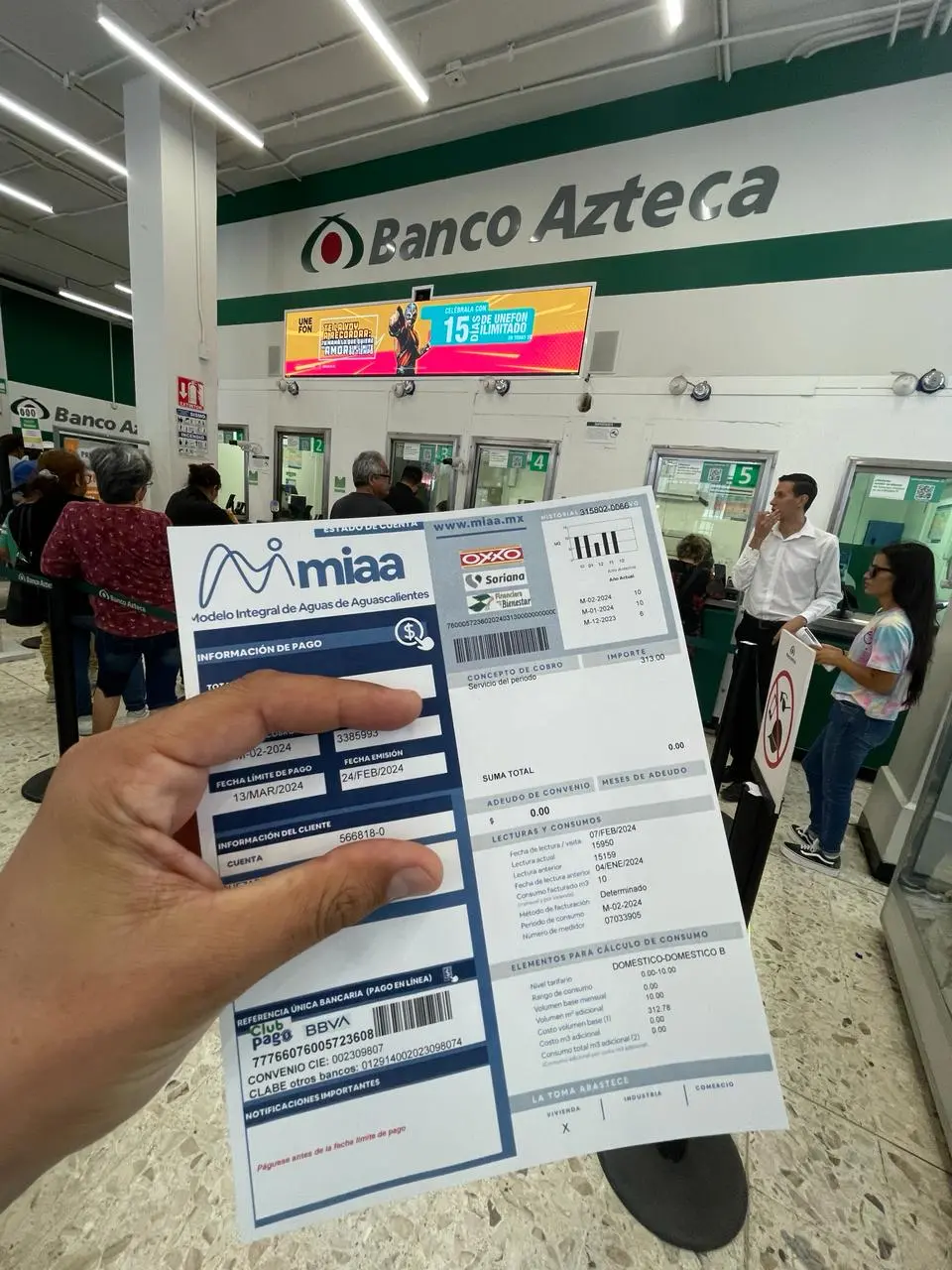 Recibo de MIAA ya se puede pagar en Banco Azteca