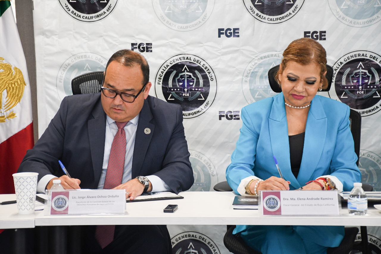 Firman convenio de colaboración la FGE y CEDHBC