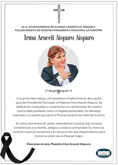 Fallece alcaldesa de Poanas