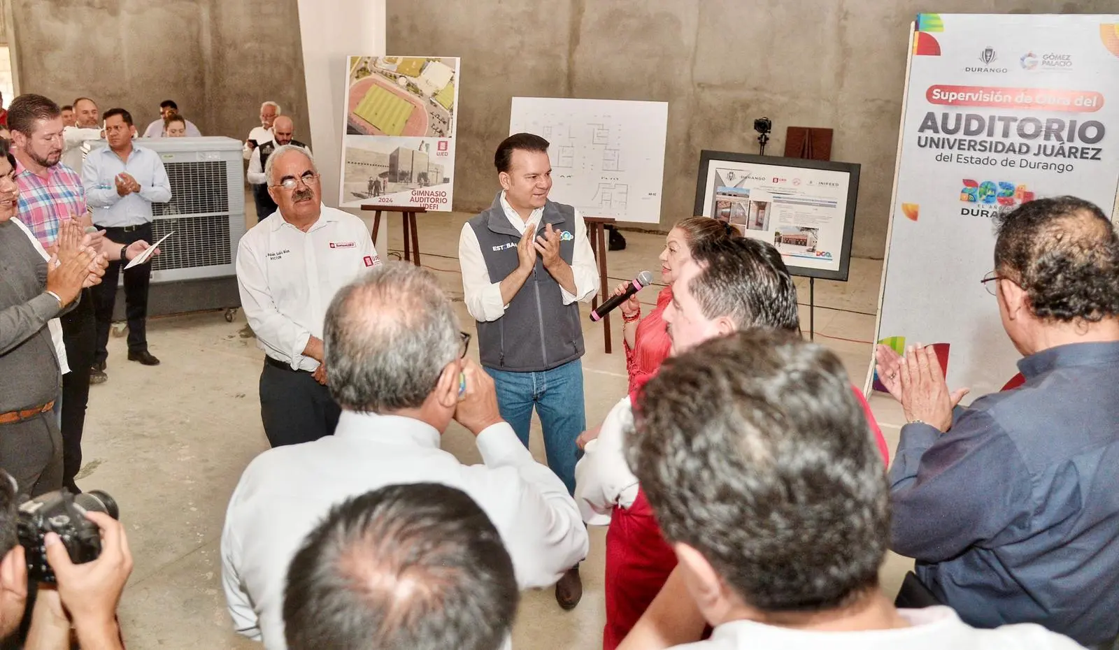 Supervisa gobernador Esteban Villegas la construcción de auditorio y cafetería en Facultad de Ingeniería de la UJED