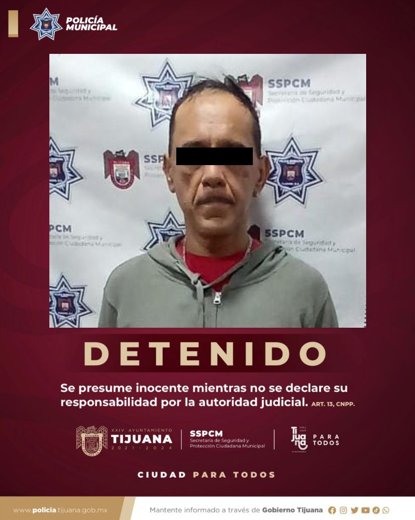 Policías municipales arrestan a hombre en posesión de cristal