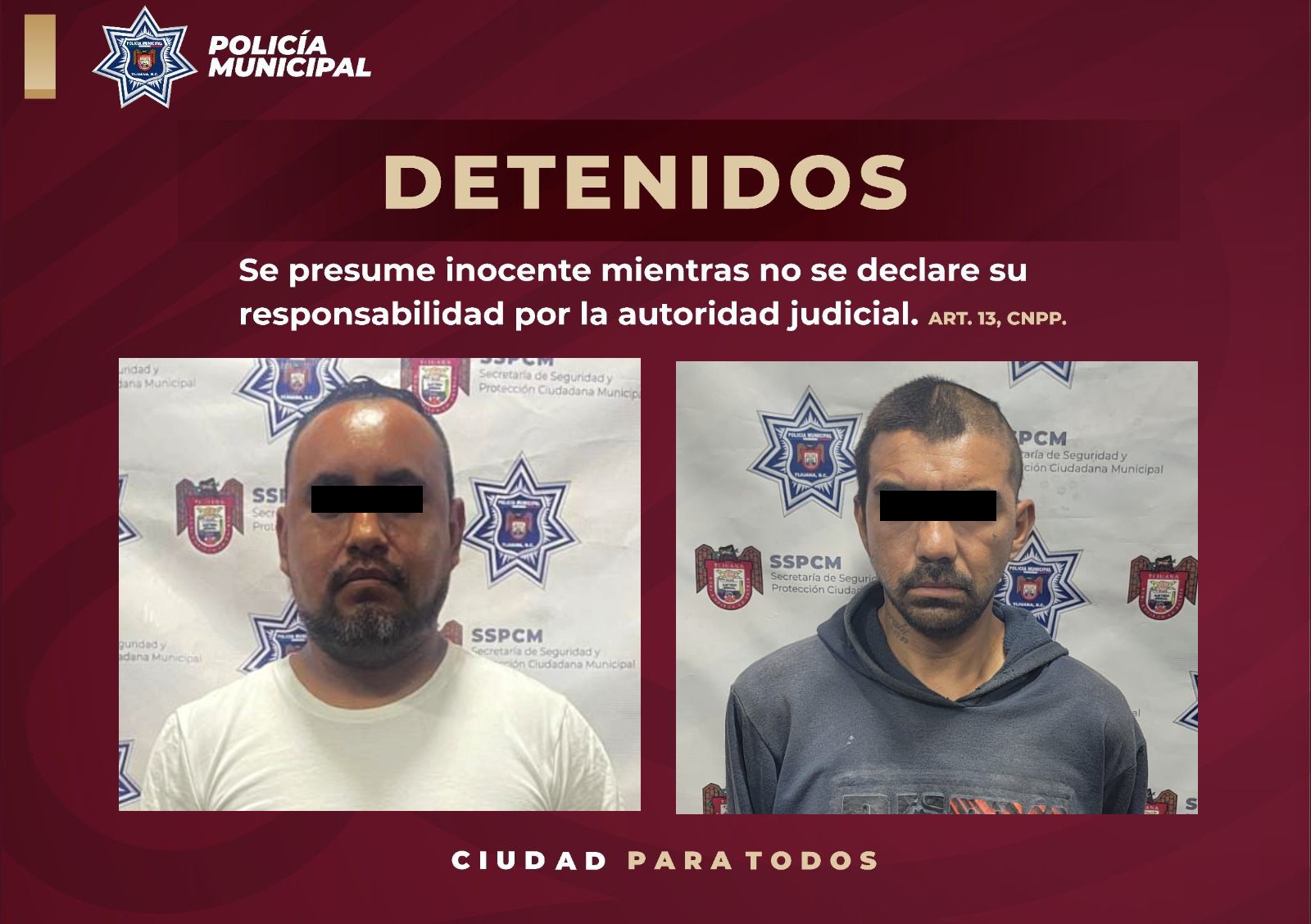 Detienen a dos hombres con armas de fuego en distintos hechos