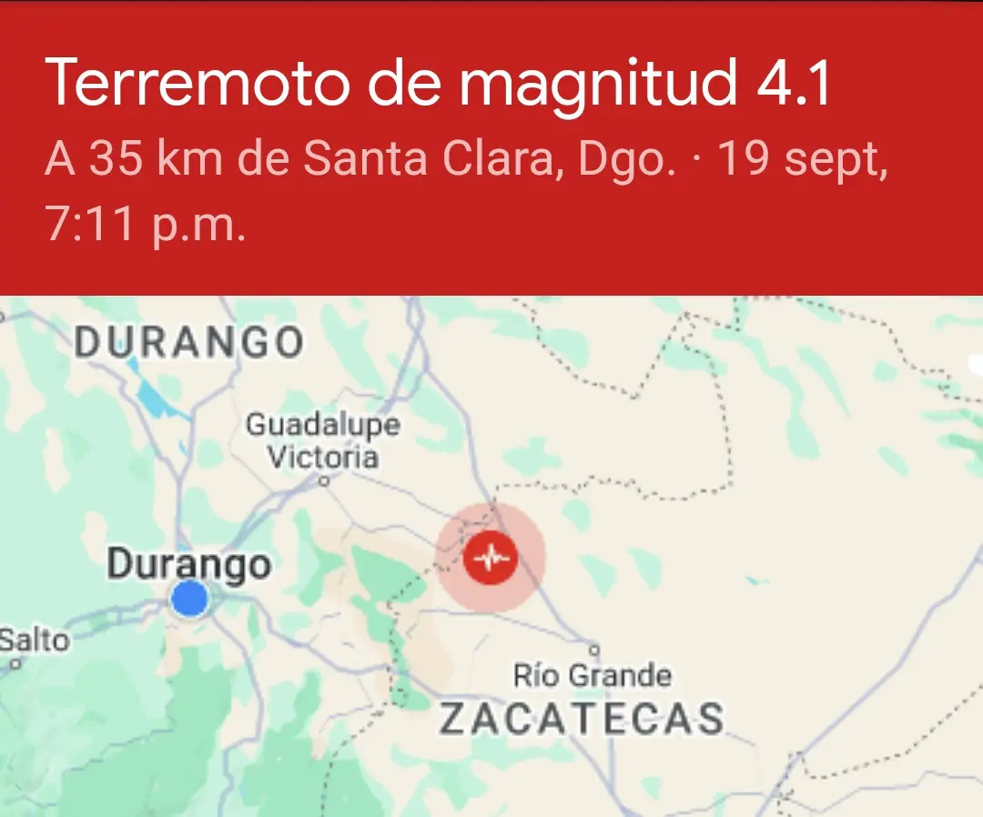 Sismo en fronteras de Zacatecas se sintió en Durango, pero no dejó daños