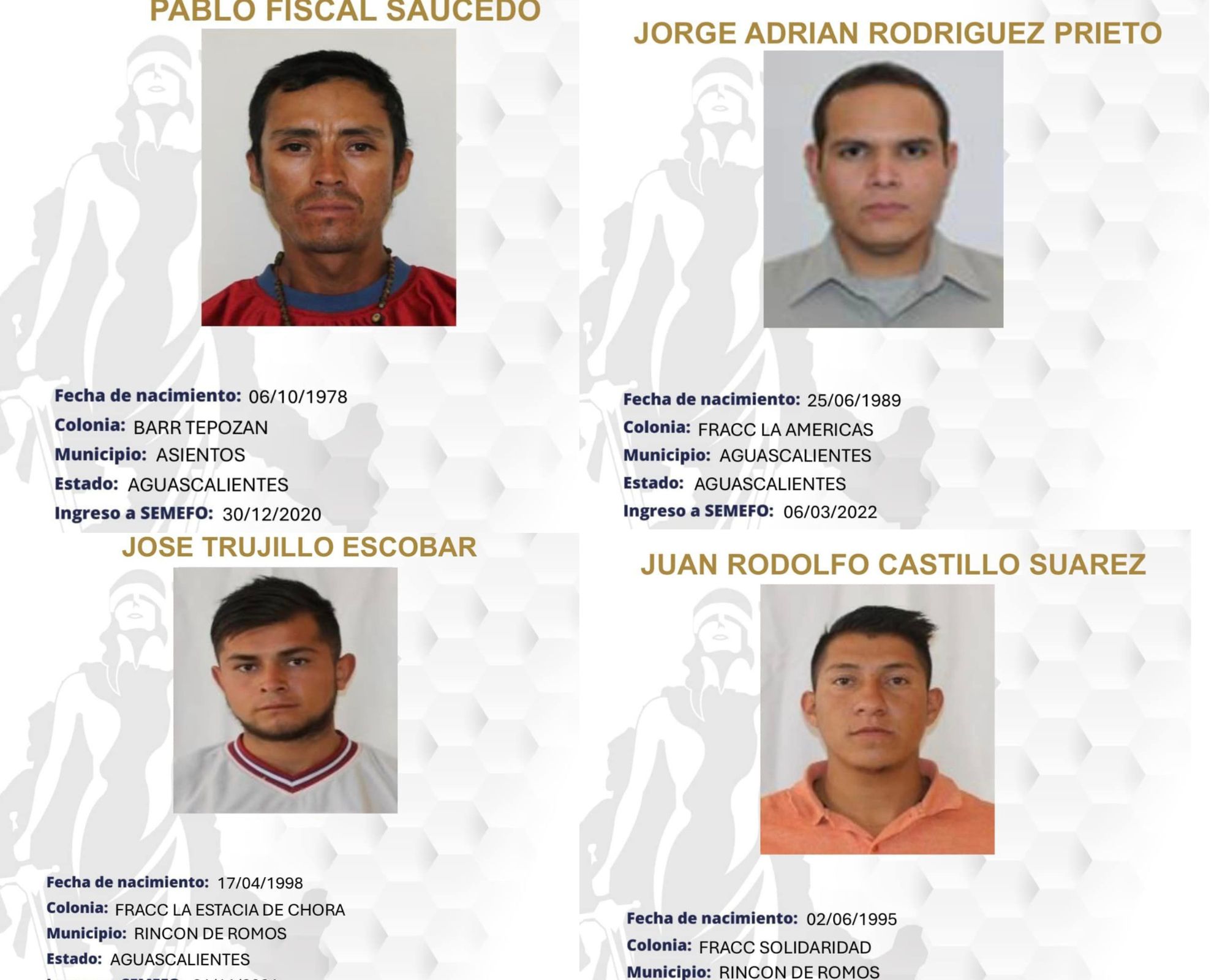Identifican cuerpos de aguascalentenses en el SEMEFO de Zacatecas. Tenían varios años ahí
