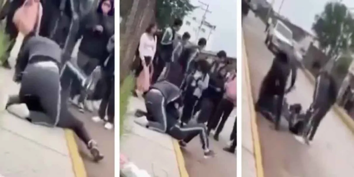Alumnas protagonizan riña afuera de CECyTE en Chignahuapan