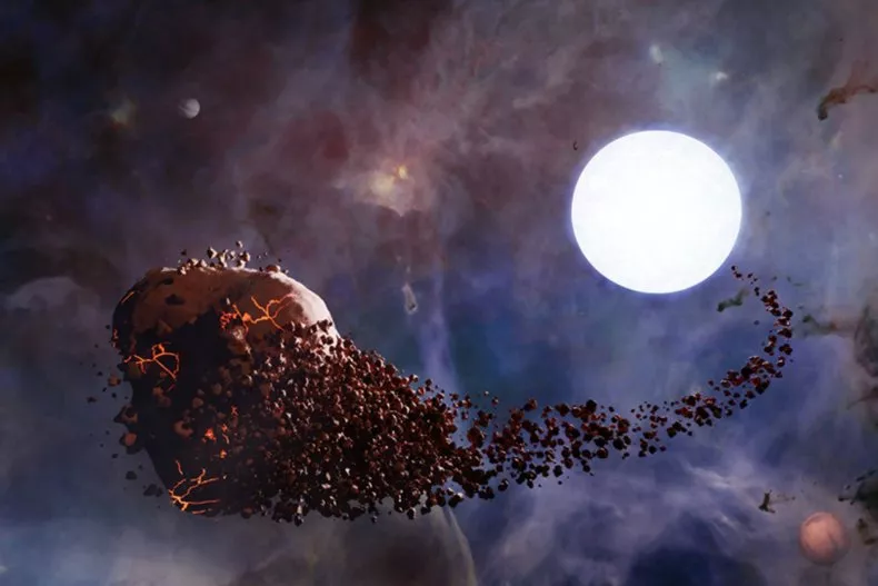 Astrónomos siguen una señal misteriosa hasta los restos de un planeta destruido
