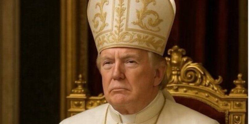 Trump dice que los católicos aman la imagen en la que él luce como papa