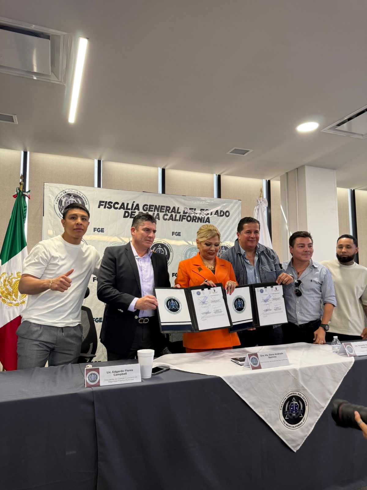 Firma convenio de colaboración FGJE, Promotora Zanfer y Comité Ciudadano de Seguridad Pública Tijuana