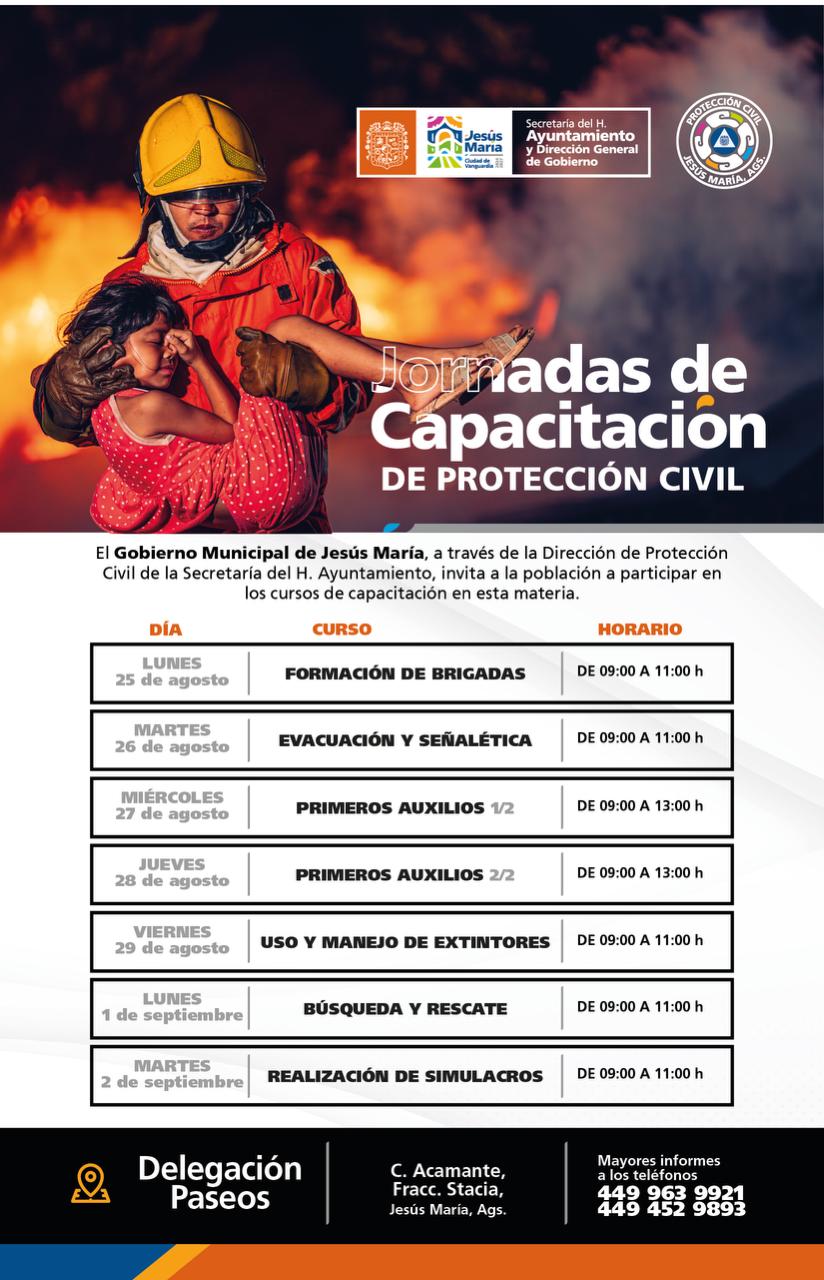 Jesús María invita a cursos de protección civil y simulacros