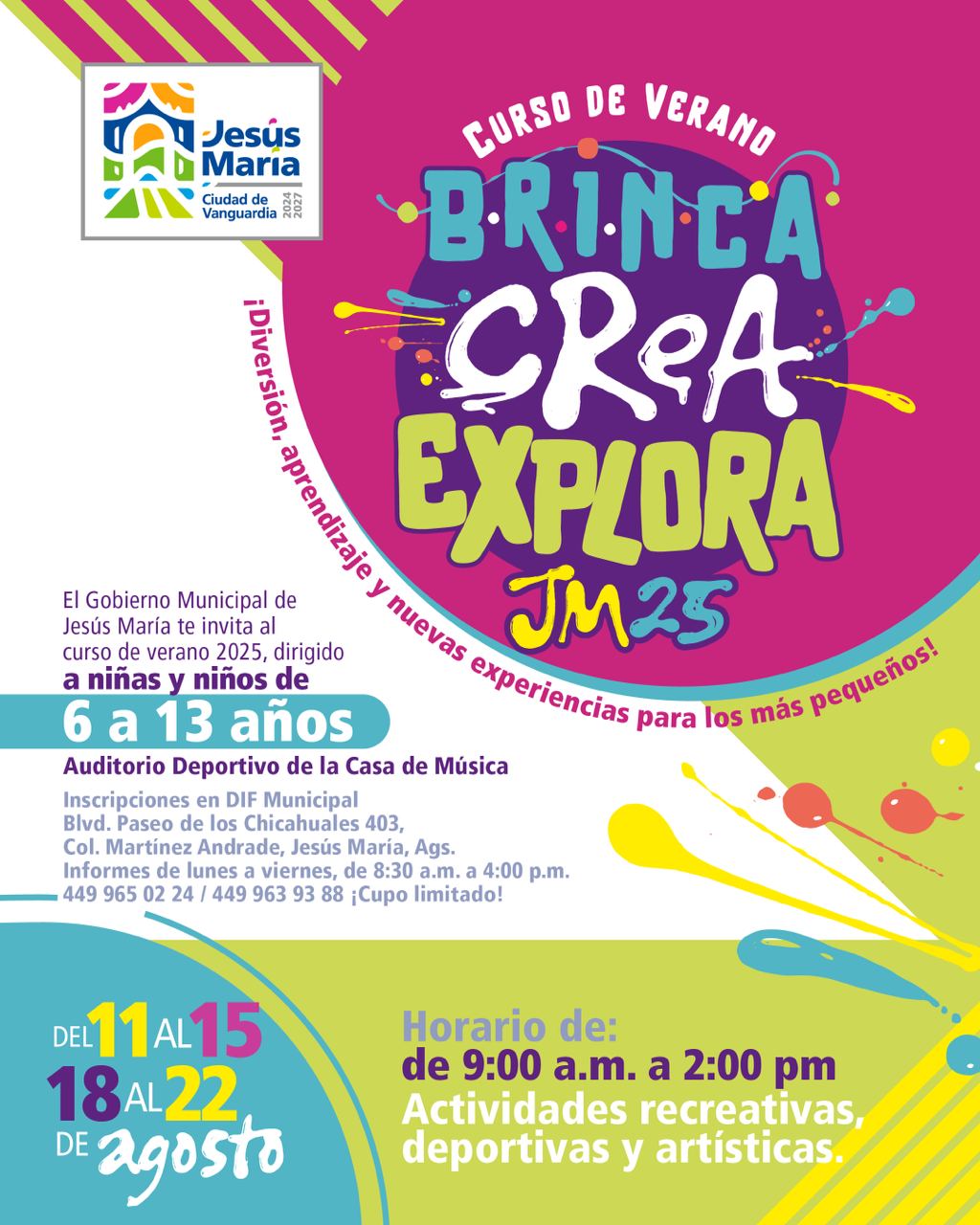 Invitan a curso de verano “Brinca, Crea y Explora” en Jesús María