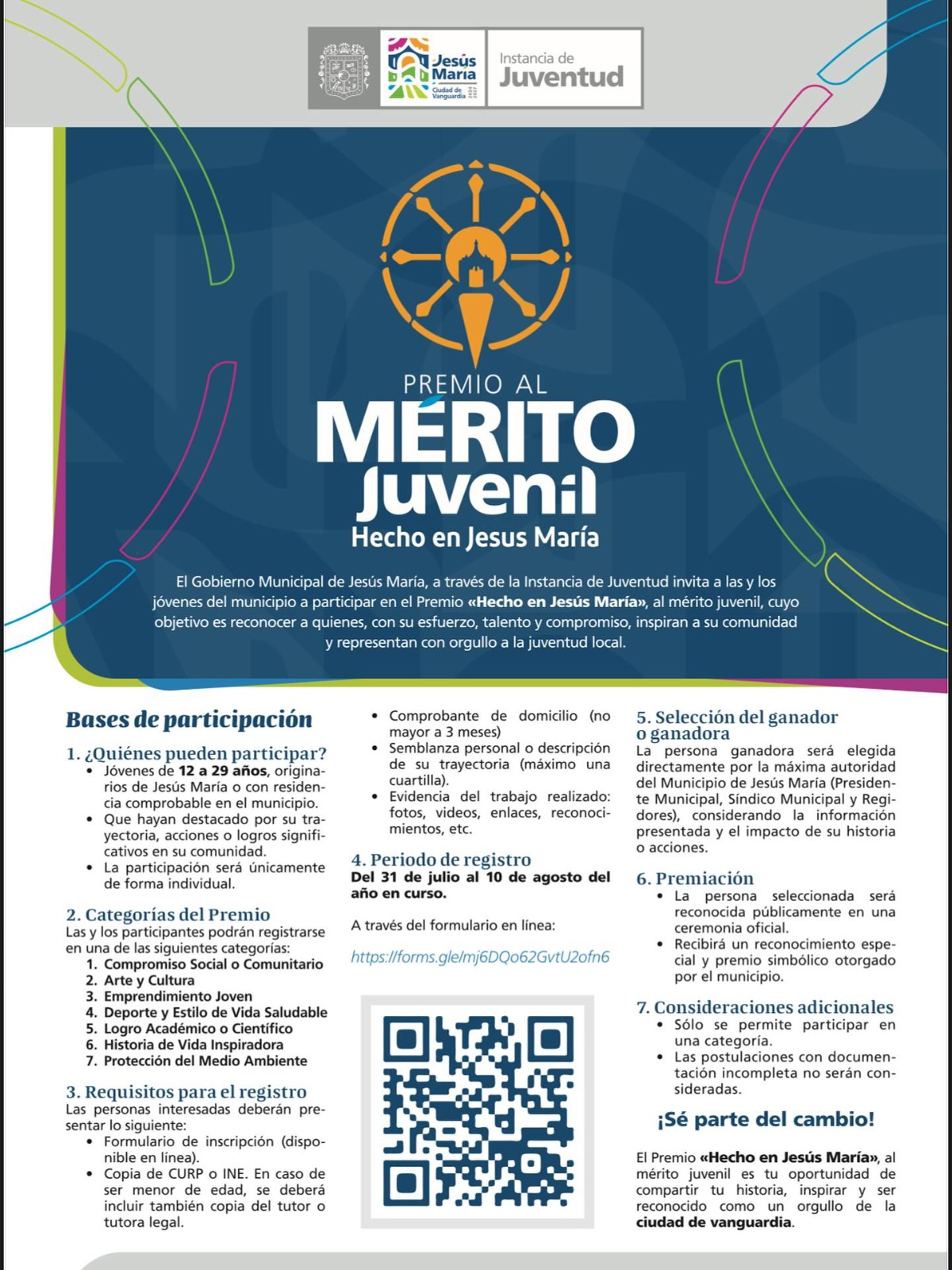 Jesús María abre convocatoria para el Premio al Mérito Juvenil 2025