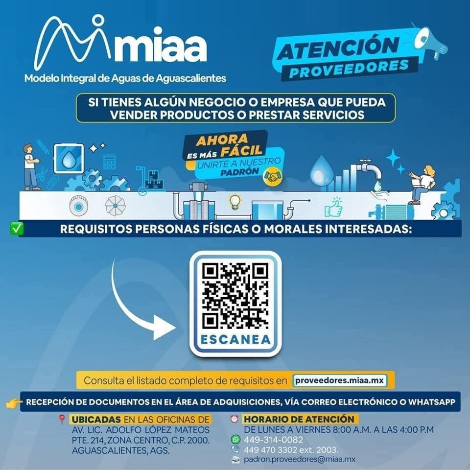 MIAA invita a integrarse al padrón de proveedores y anuncia visita a Villa Montaña