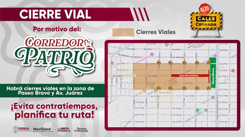 Zócalo y Paseo Bravo restringidos por Grito de Independencia; revisa rutas y transporte