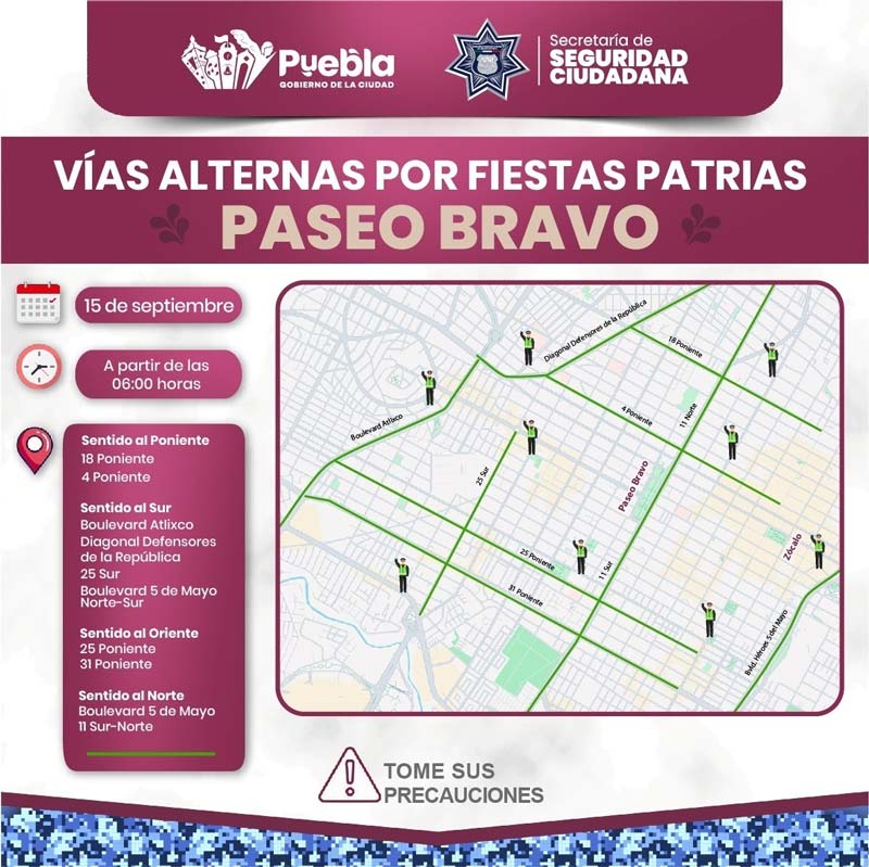 Zócalo y Paseo Bravo restringidos por Grito de Independencia; revisa rutas y transporte