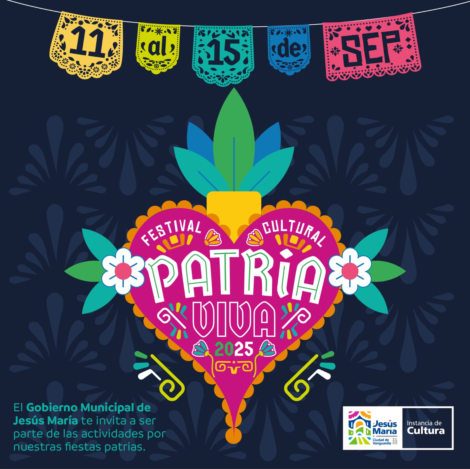 Del 11 al 15 de septiembre, Jesús María celebrará el festival “Patria Viva 2025”