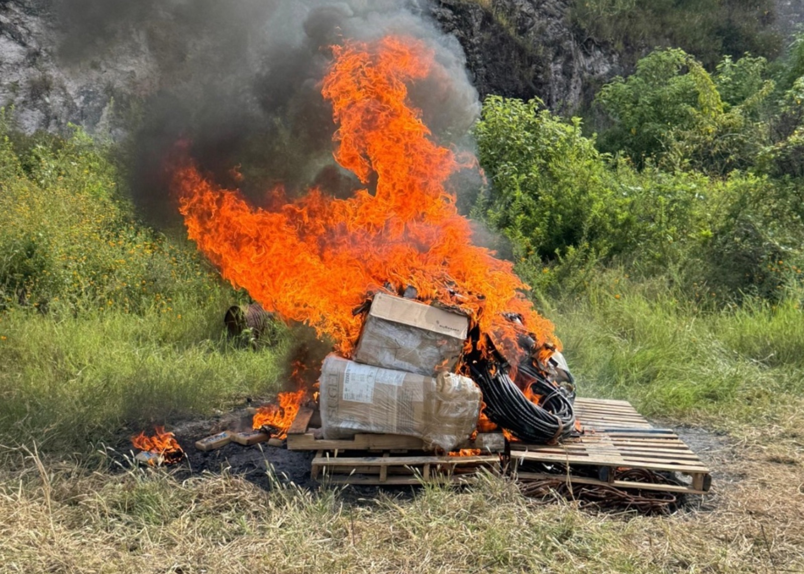 FGR incinera más de casi 400 kilos de drogas aseguradas en Guanajuato