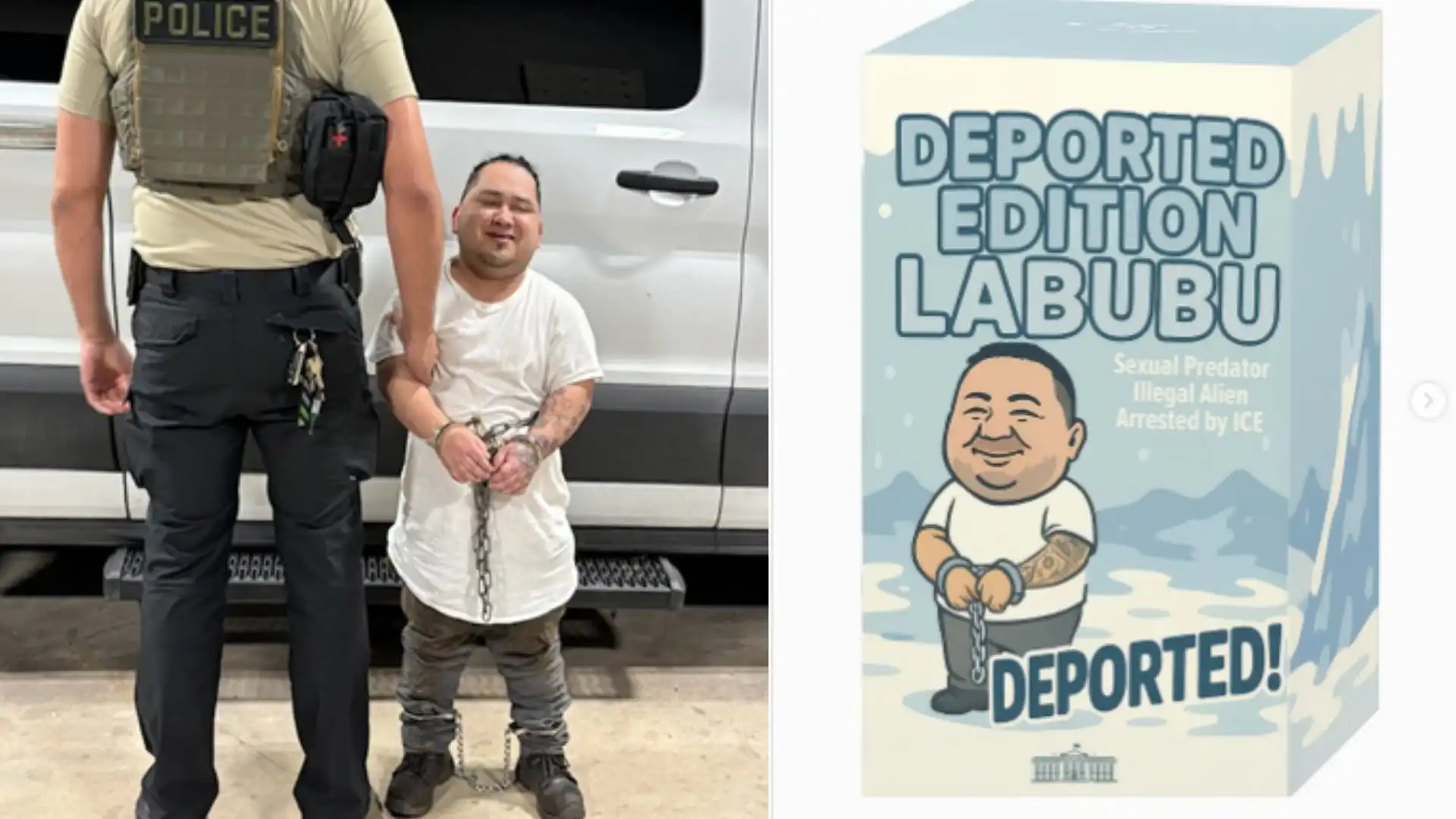 Controversia por publicación de la Casa Blanca: caricaturiza a migrante como muñeco Labubu