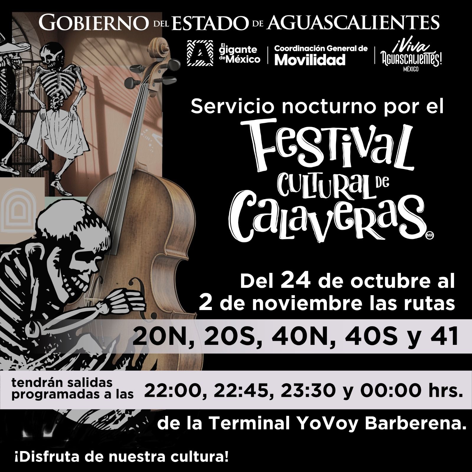 Los camiones urbanos amplían horarios por el Festival Cultural de Calaveras