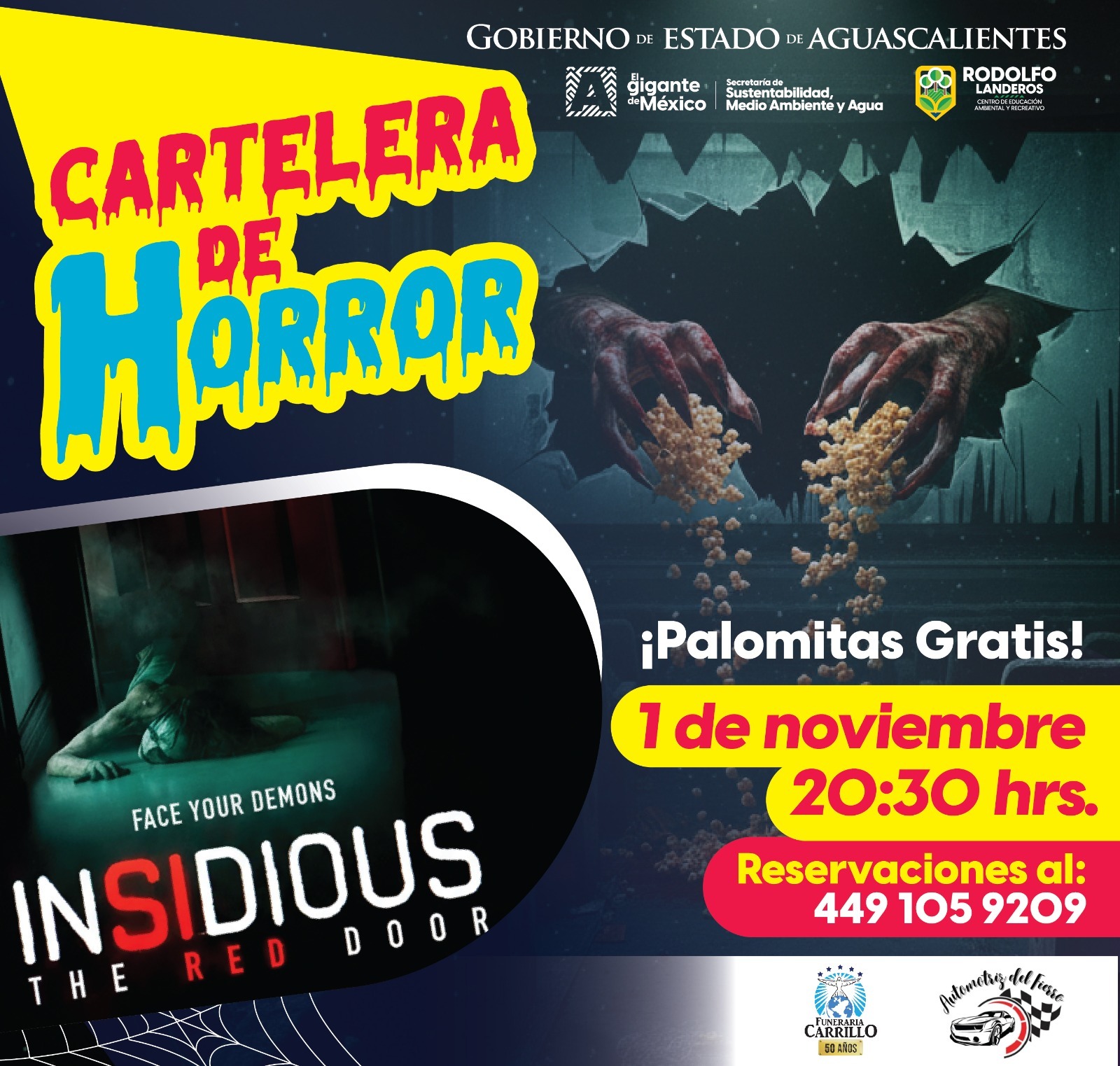Vive dos noches de miedo y diversión en el Parque Rodolfo Landeros; habrá cine gratis