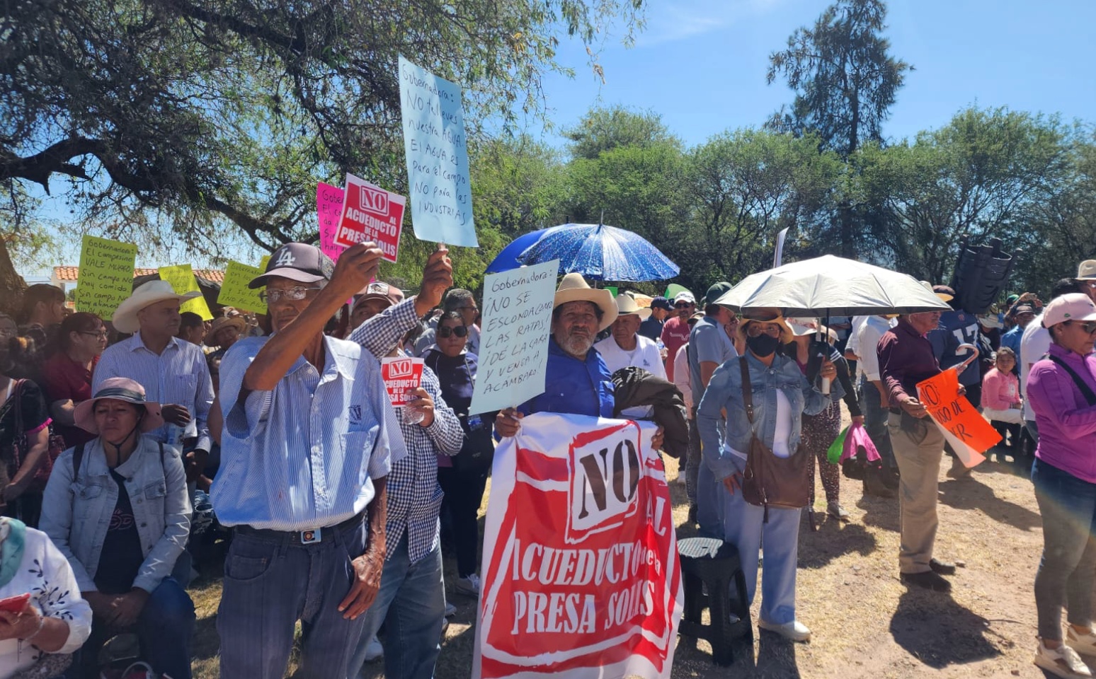 Acusa gobernadora manipulación política en protestas contra el Acueducto de la presa Solís