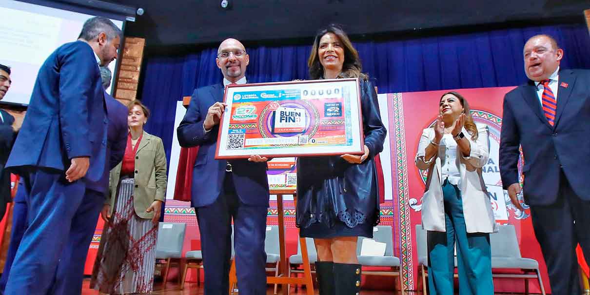 Lotería nacional y Concanaco Servytur celebran 15 años de El Buen Fin con billete conmemorativo