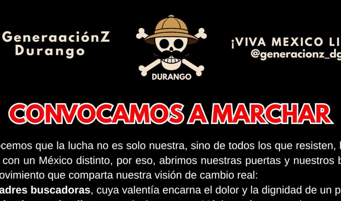 Confirman marcha de Generación Z en Durango; gobierno advierte cero tolerancia a disturbios